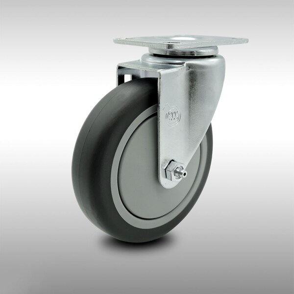 Service Caster 5 Inch SS Thermoplastic Rubber Wheel Swivel Top Plate Caster SCC-SS20S514-TPRB - main